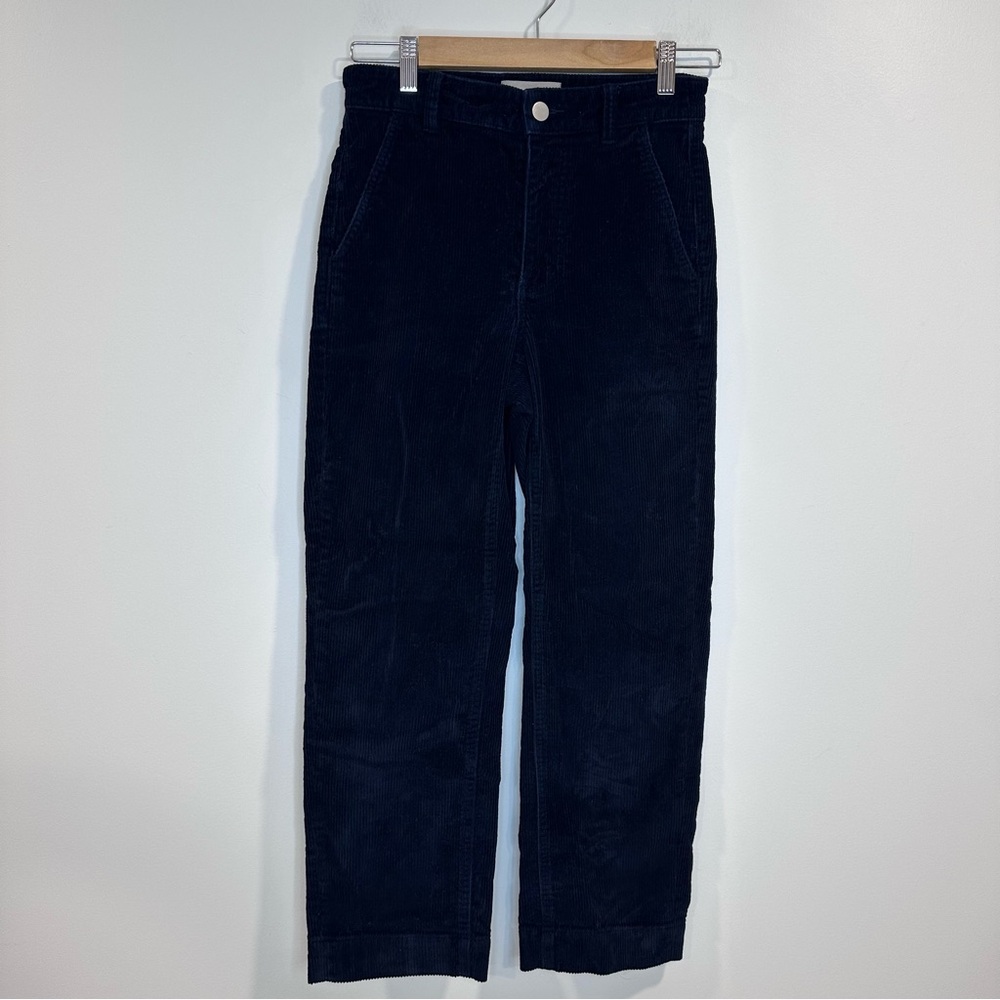 Everlane Women’s Corduroy Straight Leg Navy Blue Four Pockets Pants Size 00 - Picture 1 of 9